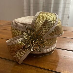 Vintage Deborah New York Gold / Tan Hat